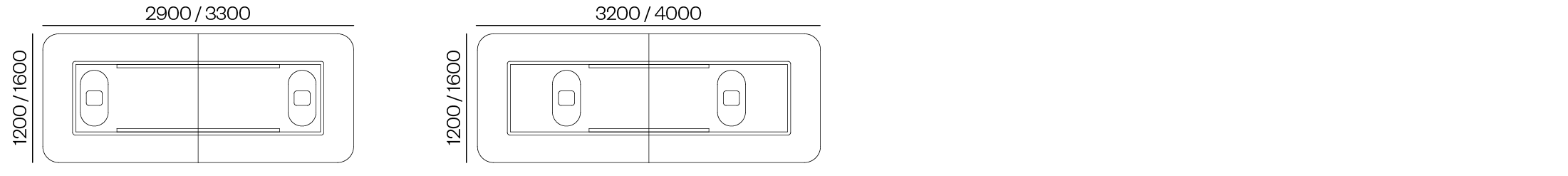 Measures Rectangular 2 Tabletops